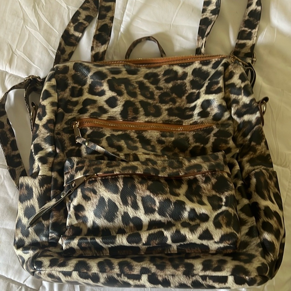 Cheetah print backpack